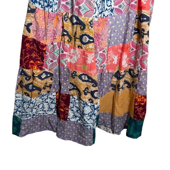 Jessica Taylor Skirt Women's Patchwork Cottage A-Line Lined Colorful Boho - Picture 3 of 10